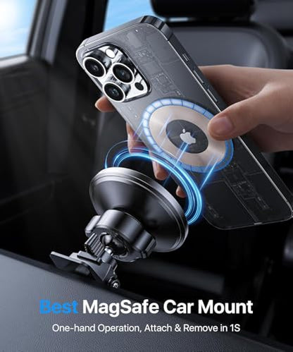 for MagSafe Car Mount [Strong Magnet&Metal Clip] Vent Phone Holder (black)