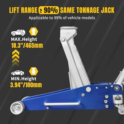 2.5 Ton Floor Jack Aluminum and Steel Racing Car Jack (Blue / 2.5T low profile dual pump)