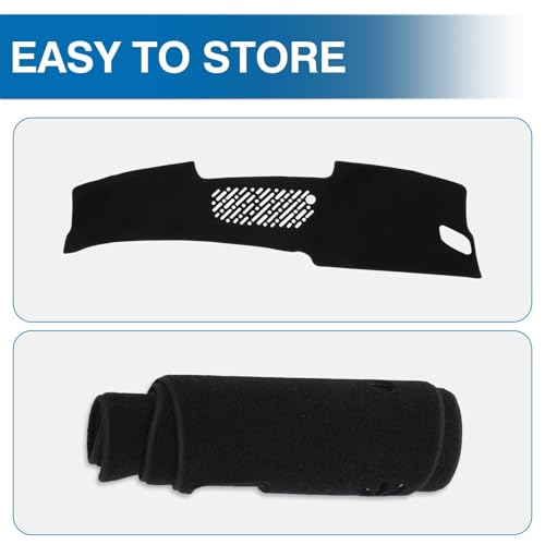 Black Dash Cover for Hyundai Kona 2024 2025 2026 Polyester Dashboard Cover Non (Kona 24-26(Black))