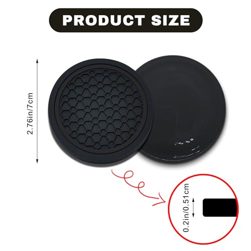 4PCS Car Cup Holder Coasters (Black)