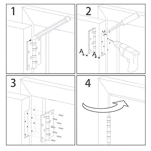 3 1 2" Matte Black Door Hinges 3.5 Inch Rounded Flat 18 Pack (Matte Black / 18 Pack)