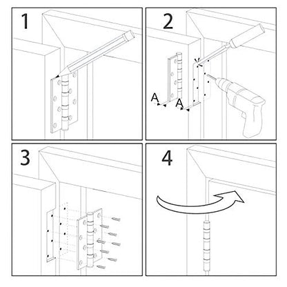 3 1 2" Matte Black Door Hinges 3.5 Inch Rounded Flat 18 Pack (Matte Black / 18 Pack)