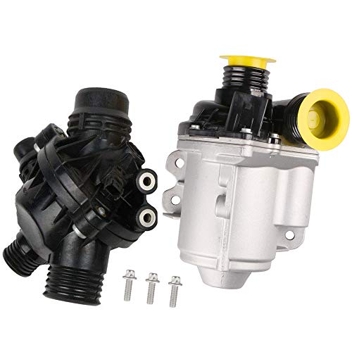 11517588885 11517563659 Electric Engine Water Pump and Thermostat Compatible for BMW 135i 135is 335i 335xi X3 X5 X6 535i 535xi Z4 (11517588885 w/Thermostat)