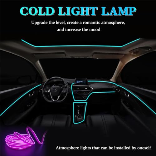 EL Wire Car Interior LED Strips Lights (Purple)