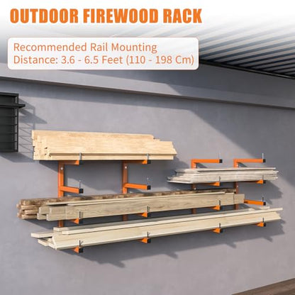 4 Pack Lumber Storage Rack (Orange / E– 4 Pack, 8-Tier)