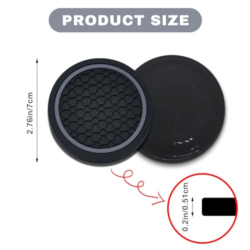 4PCS Car Cup Holder Coasters (Black/Gray)