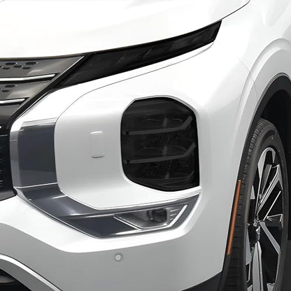 Full Headlight Head Light Tint Kit Compatible with Mitsubishi Outlander 2022 (FRONT KIT / Dark Smoke)