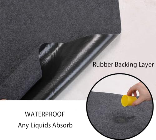Large Rubber Floor Mat for Car Washable Garage Mats for Floor Absorb Liquids Oil Drip Pan for Under Car Protects Floor from Spills