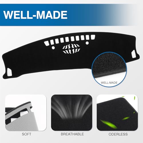 Black Dash Cover Compatible with Kia Seltos 2024 2025 2026 Dashboard Cover Accessories for Seltos Non (Seltos 24-26(Black))