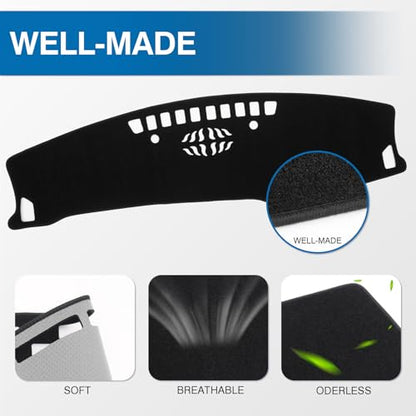 Black Dash Cover Compatible with Kia Seltos 2024 2025 2026 Dashboard Cover Accessories for Seltos Non (Seltos 24-26(Black))