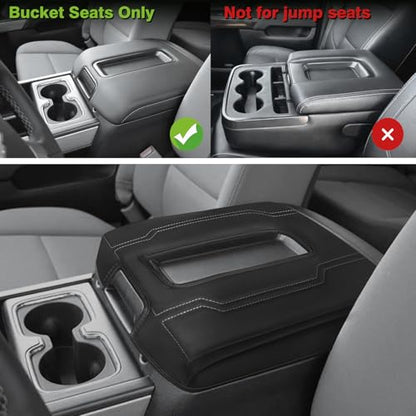 Armrest Cover for Silverado (1) 14-18 |Silverado & Sierra| Bucket Seat, +Thick)