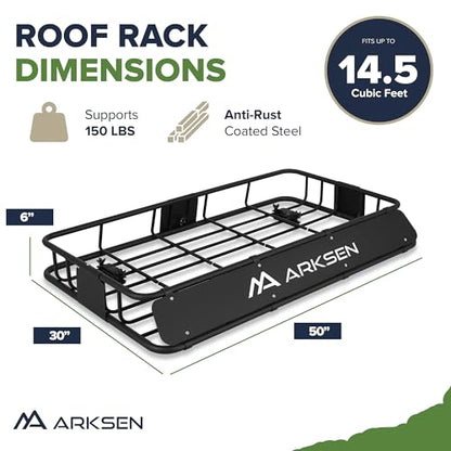 30" x 50" x 6" Extra Wide Roof Rack Basket with Net (30" Cargo Rack w/Net)