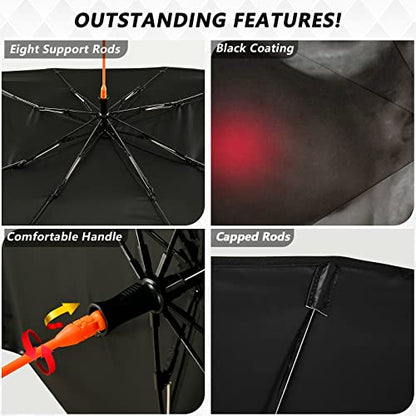 Skull Red Eyes Black Windshield Sun Shade Umbrella Foldable Car Front Window Sunshade Blocks UV Rays Heat Keep Vehicle Cool (multi 8)
