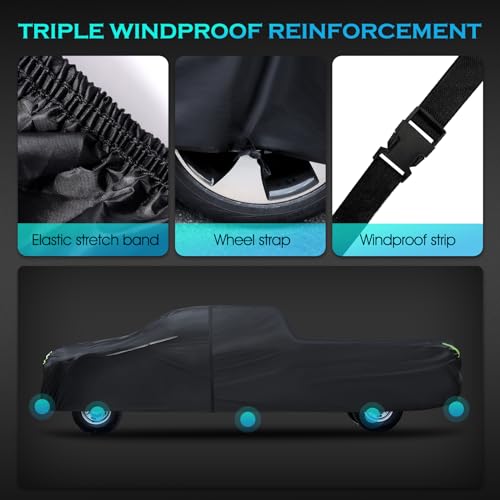 Truck Car Cover Waterproof All Weather Full Outdoor Pickup Cover Rain UV Protection (T5 Fit Truck Length 251 to 266 inch)