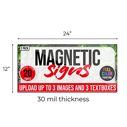 2 Pack Personalized Magnetic Signs for Vehicles (Design B)