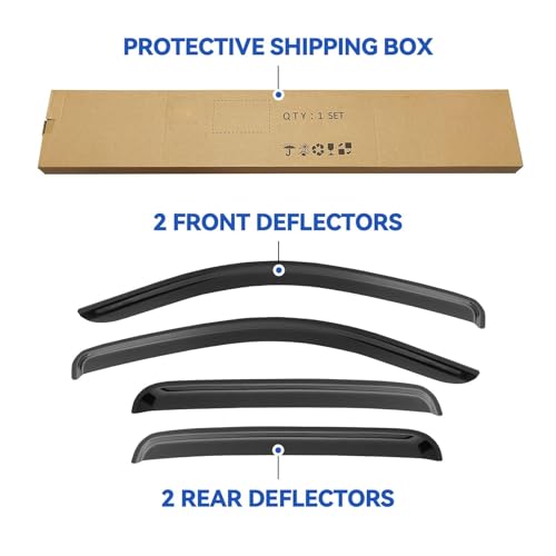 Window Visors Rain Guards for 2005 (2005-2023 Toyota Tacoma)