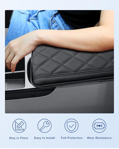 for 2025 2026 Hyundai Tucson Limited Center Console Cover for 2025 2026 Tucson Limited (Black Thick Pad for 2025+ Tucson)