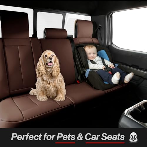 Premium Custom Fit Truck Car Seat Covers Full Set Seat Waterproof (X56 (See Vehicle Size Chart) / Full Set - Dark Brown)