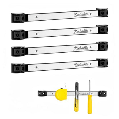 4 Pieces 12" Magnetic Tool Holder Strip (Silver 4PC / 12")