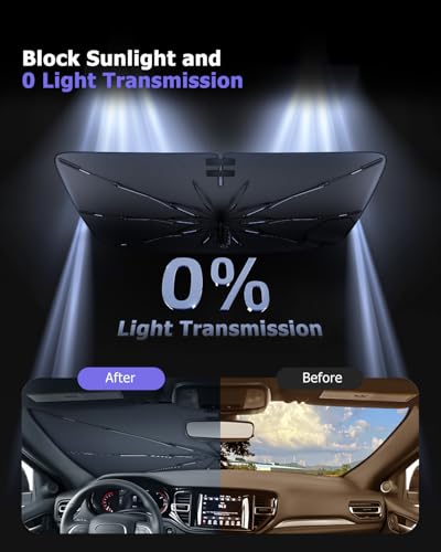 2026 Durango Windshield Sun Shade Umbrella Foldable UV Block Front Window Sunshade (Durango 2011- 2025 2026)
