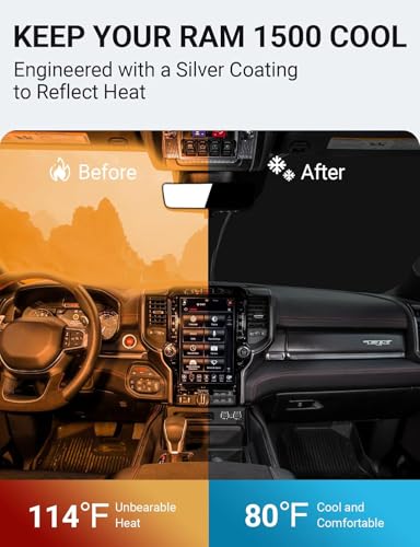 Custom Fit Car Windshield Sun Shade for 2019 (2019-2025 RAM 1500)