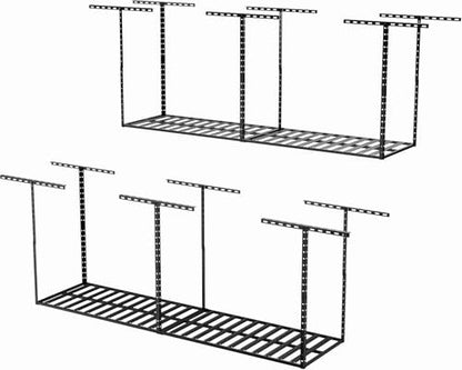 2x8 Garage Storage Overhead Rack Organization (Hammertone Black / 2*8 FT - 2 Pcs)