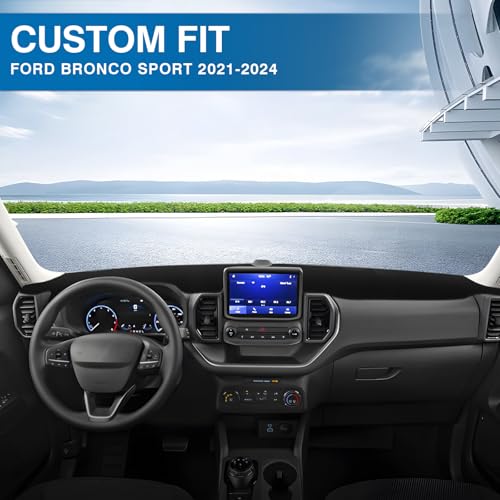 Black Dash Cover Compatible with Ford Bronco Sport 2021 (Bronco Sport 21-24(Black))