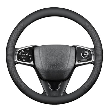New Nappa Leather car Steering Wheel Cover (Black-1)