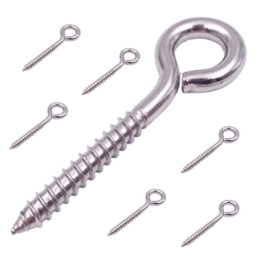 6 Pack 304 Stainless Steel Screw Eyes 3.2" (6 Pack)