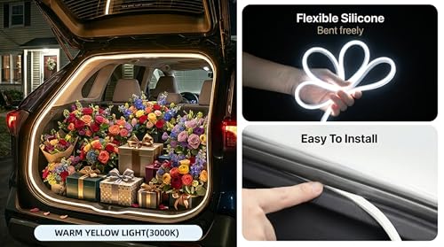 Car Trunk LED Strip Lights (Warm Yellow Light / 157.48")