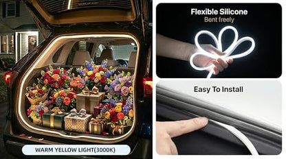 Car Trunk LED Strip Lights (Warm Yellow Light / 157.48")