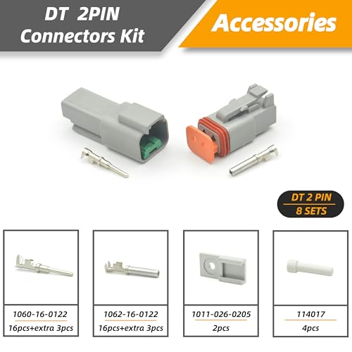 8 Sets 2 Pin DT Waterproof Connector Kit (2PIN-8SET)