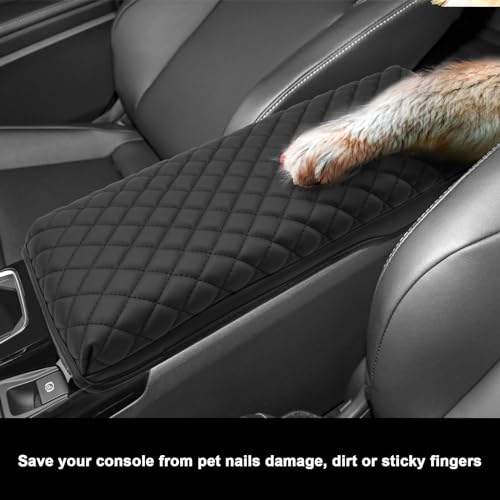 for 2025 Toyota Camry Armrest Cover for Toyota Camry 2025 Accessories 2025 Camry Center Console Cover 2024 Camry Middle Console Cover (25 Camry Armrest Pad(Rhombus Style))