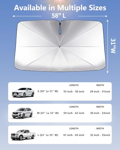 Windshield Sun Shade Umbrella for Car (Small)