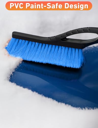 27" Car Snow Brush with Ice Scraper for Car Windshield 2Pack Blue (Blue & Blue)