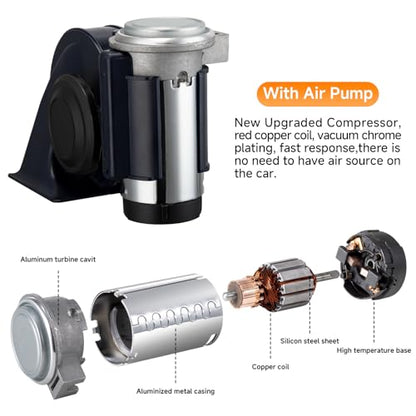 Air Horn 12v Loud Train Horn kit for Car Truck Horn with Wire Harness