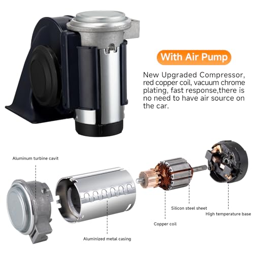 Air Horn Loud Train Horn kit for Car High Pitched Truck Horn with Button