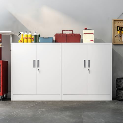 Metal Storage Cabinet (White / 36.2" H x 32" W x 16" D)