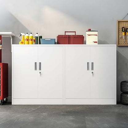 Metal Storage Cabinet (White / 36.2" H x 32" W x 16" D)