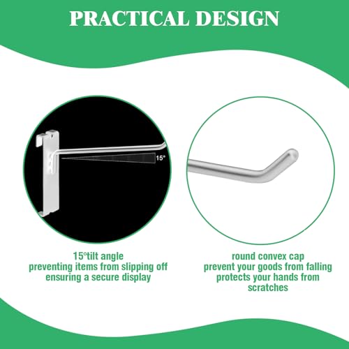 40Pcs 4" Gridwall Display Hooks Assortment Set (4"/10 CM / White)