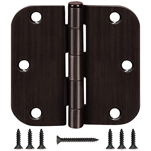 Rounded Door Hinges 3.5" x 3 1 (Oil Rubbed Bronze-Rounded / 12 Pack-no squeak)