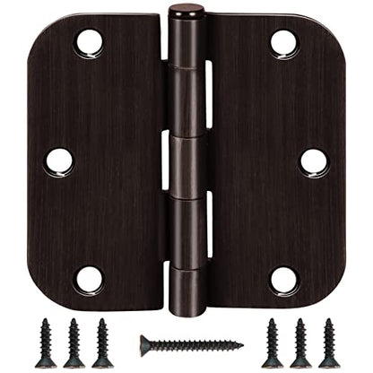 Rounded Door Hinges 3.5" x 3 1 (Oil Rubbed Bronze-Rounded / 12 Pack-no squeak)