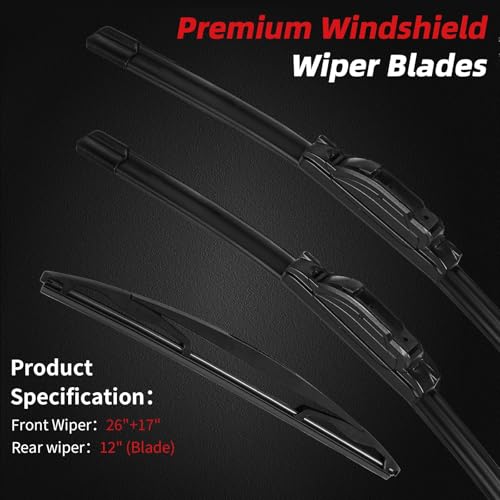Windshield Wiper Blades Replacement for Honda CRV CR (26"+17"+12")
