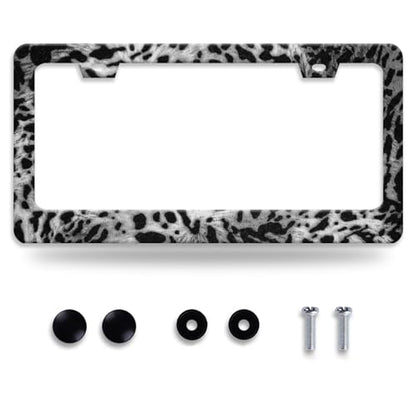 Beautiful Leopard Print License Plate Frame Cheetah Print Texture License Plate Holder for Car Decorative Parts Stainless Stee License Plate Frames for Standard Us Canada Funny 12x6 Inch (Beautiful Leopard Print)