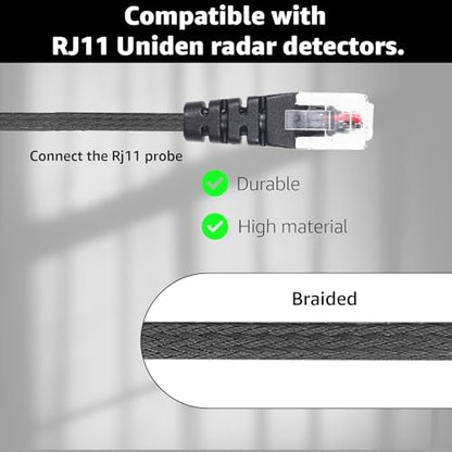 RJ11 Radar Detector Mirror Tap Hardwire Power Cord for Uniden R4 R7 R8 1PC