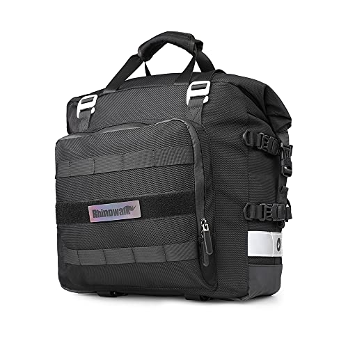 Motorcycle Saddlebag Waterproof Motor Luggage Pack Quick Release Motorbike Side Bag 20L Fits Most Adventure and Sports Bike Motorcycle Racks (Black 20L / Black 20L)