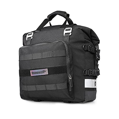 Motorcycle Saddlebag Waterproof Motor Luggage Pack Quick Release Motorbike Side Bag 20L Fits Most Adventure and Sports Bike Motorcycle Racks (Black 20L / Black 20L)