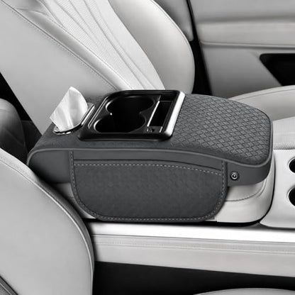 Car Center Console Armrest Cushion with USB& Type (Gray)