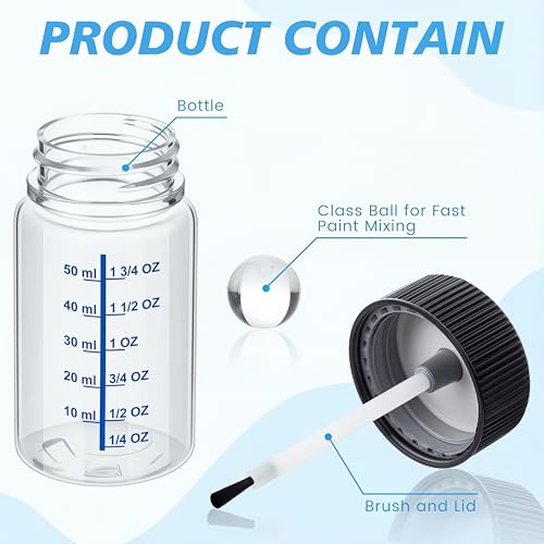 Touch up Paint Bottle with Brush Mixing Ball (Clear)