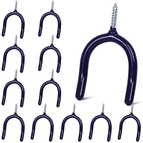 12 Pack Garage Storage System Steel U Hooks with Anti (Blue / 12 Pack)
